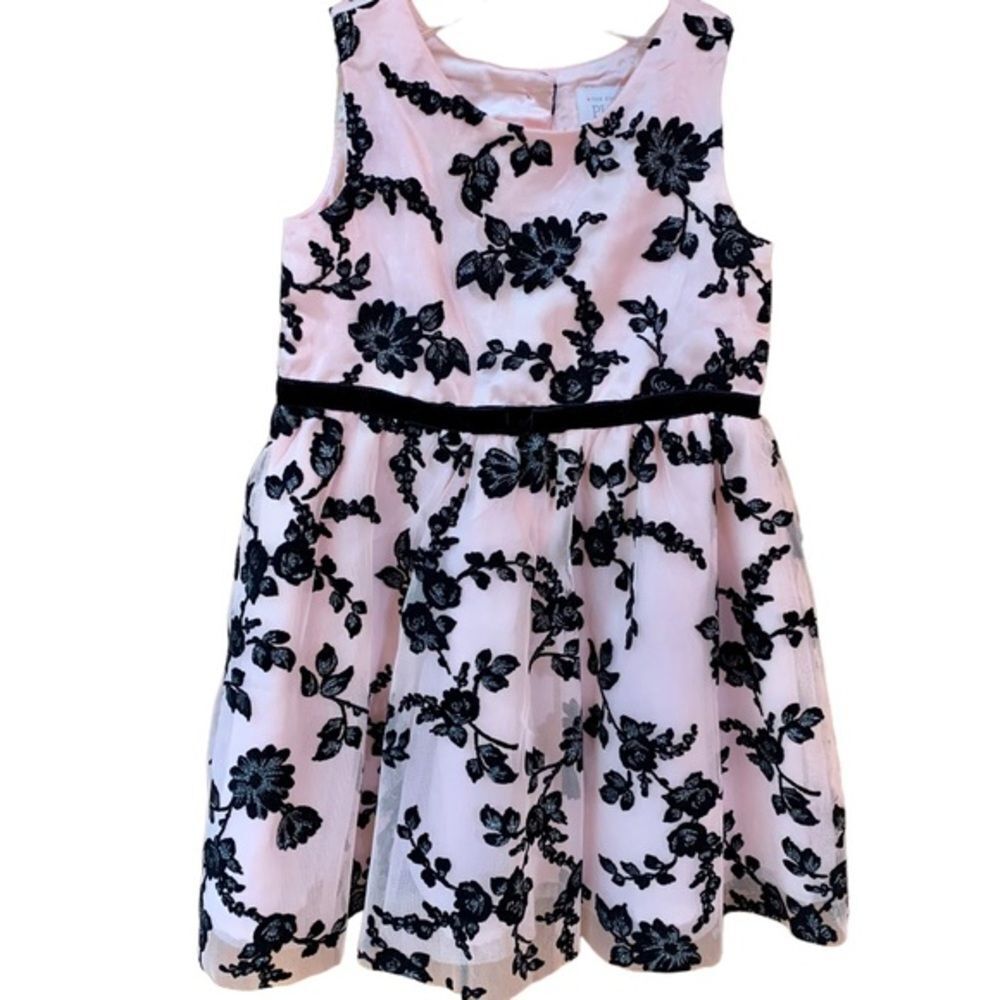 Children’s Place Pink & Black Brocade Occasion Dress 4T